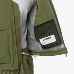 Hot K-Way BARNEL POCKETS BONDED JERSEY Greensphagnum-grey