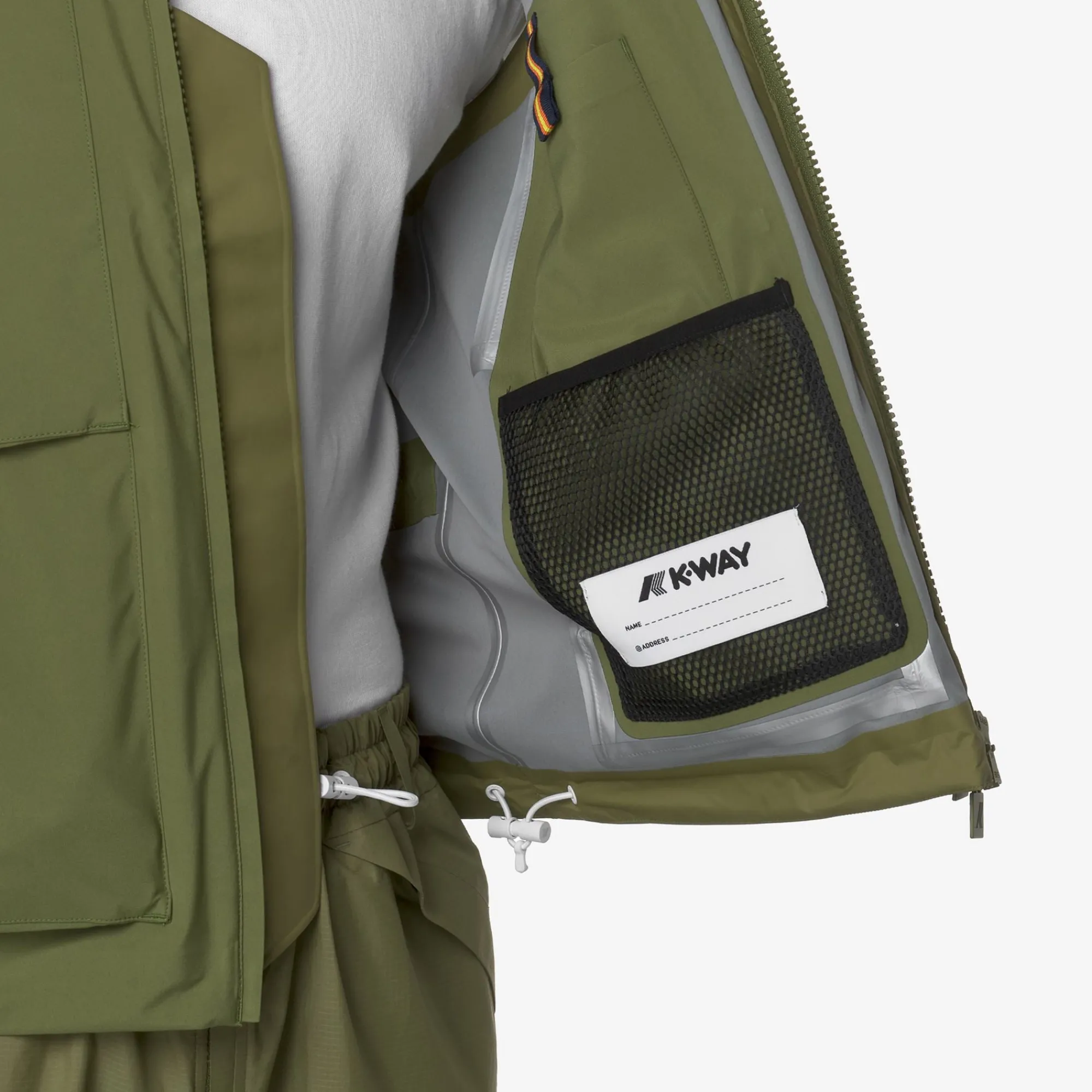 Hot K-Way BARNEL POCKETS BONDED JERSEY Greensphagnum-grey