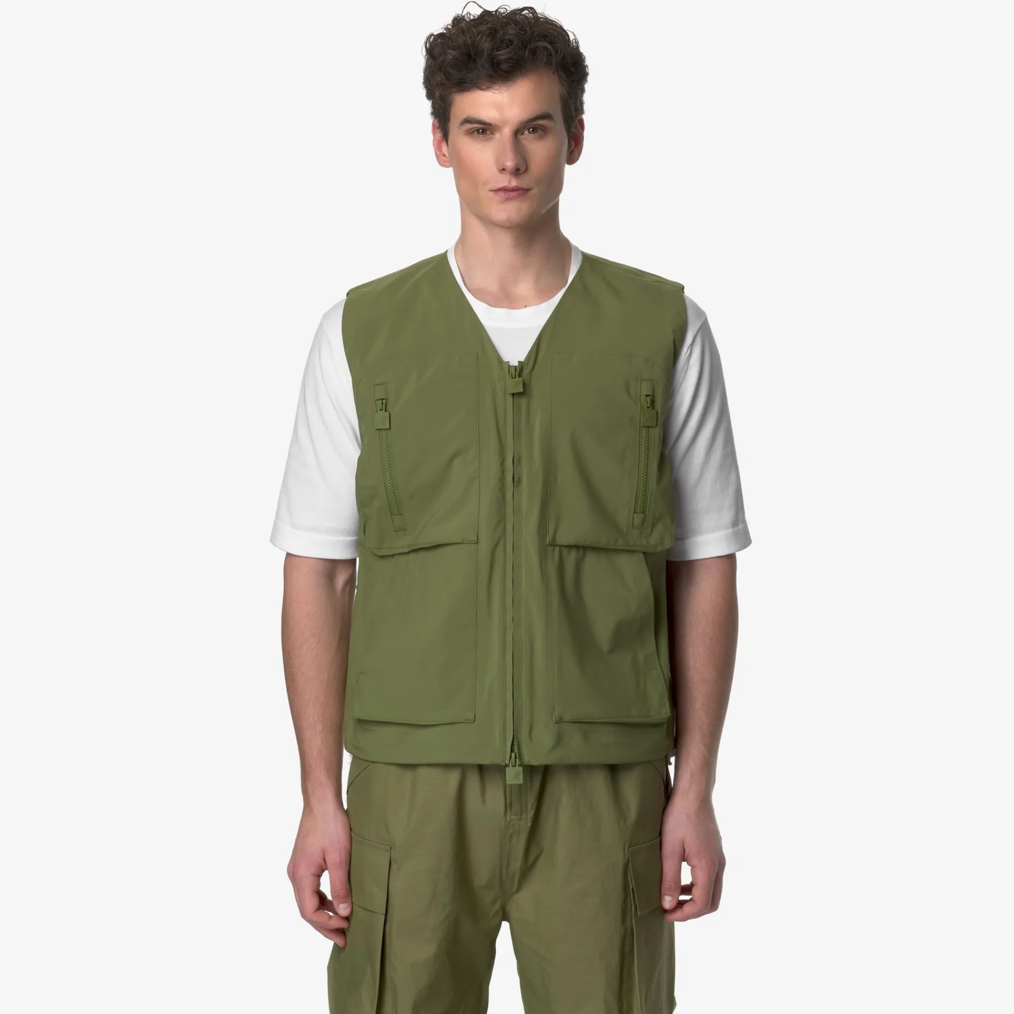 Hot K-Way BARNEL POCKETS BONDED JERSEY Greensphagnum-grey