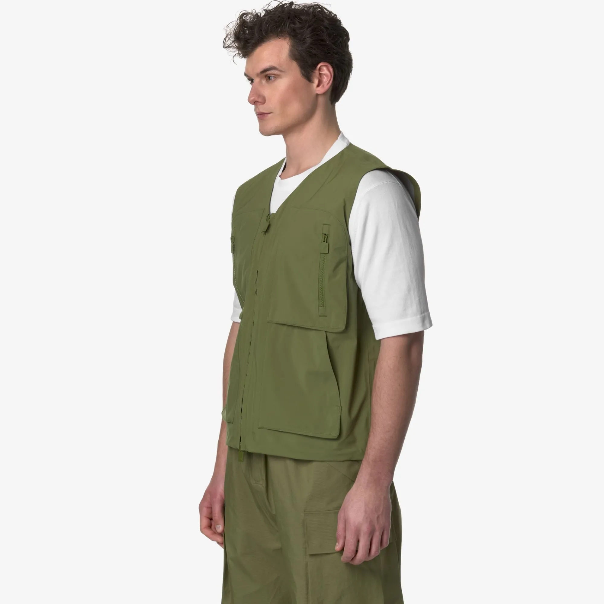 Hot K-Way BARNEL POCKETS BONDED JERSEY Greensphagnum-grey