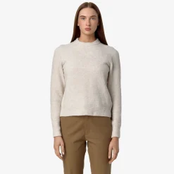 Outlet K-Way CLARISSE WOOL MERINO BOUCLE Beigemoonbeam