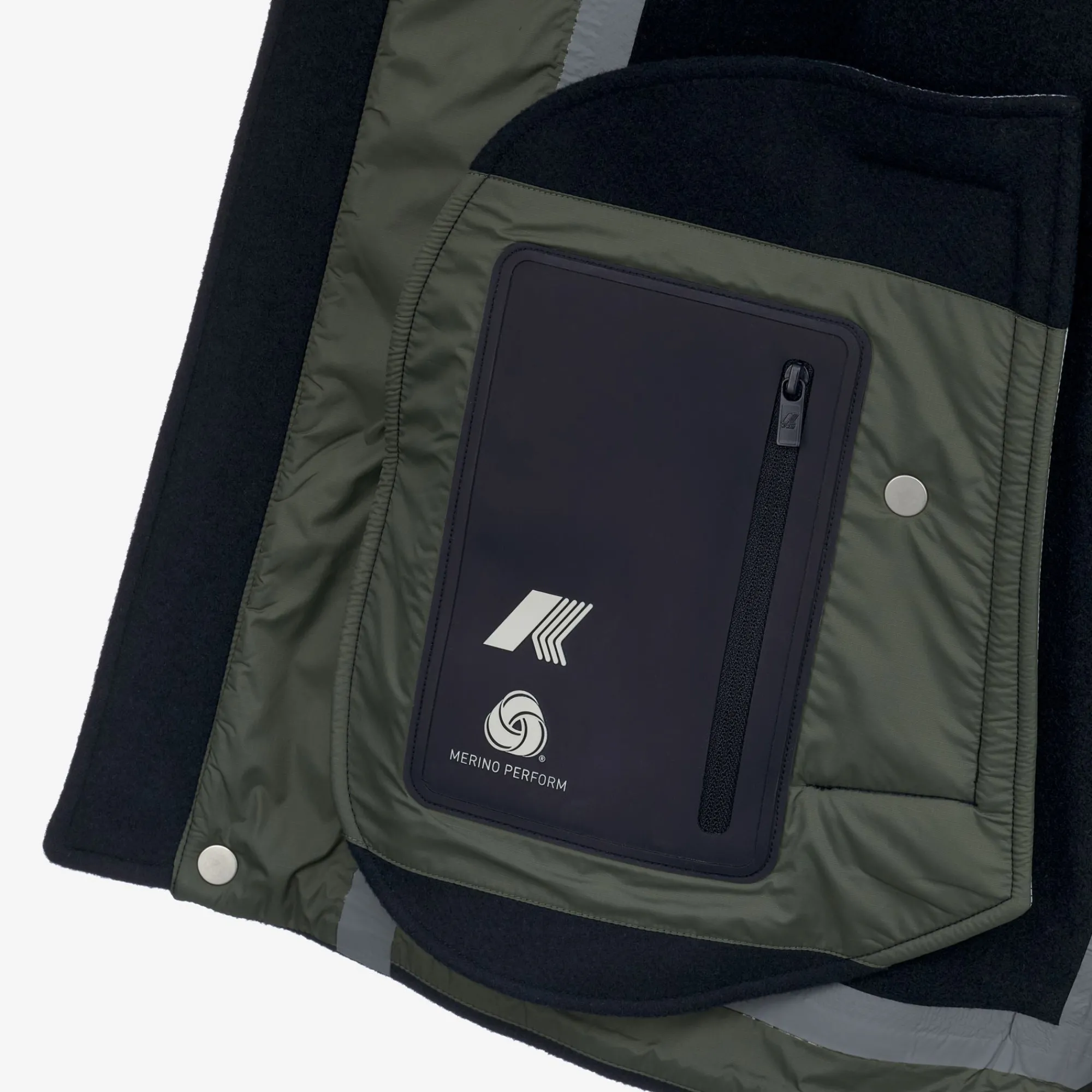 Hot K-Way CLAUDEL WOOLMARK Bluedepth-greenblackish