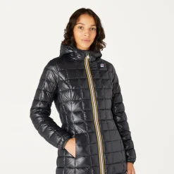 Discount K-Way DENISE THERMO PLUS.2 REVERSIBLE Greenblackish-blackpure