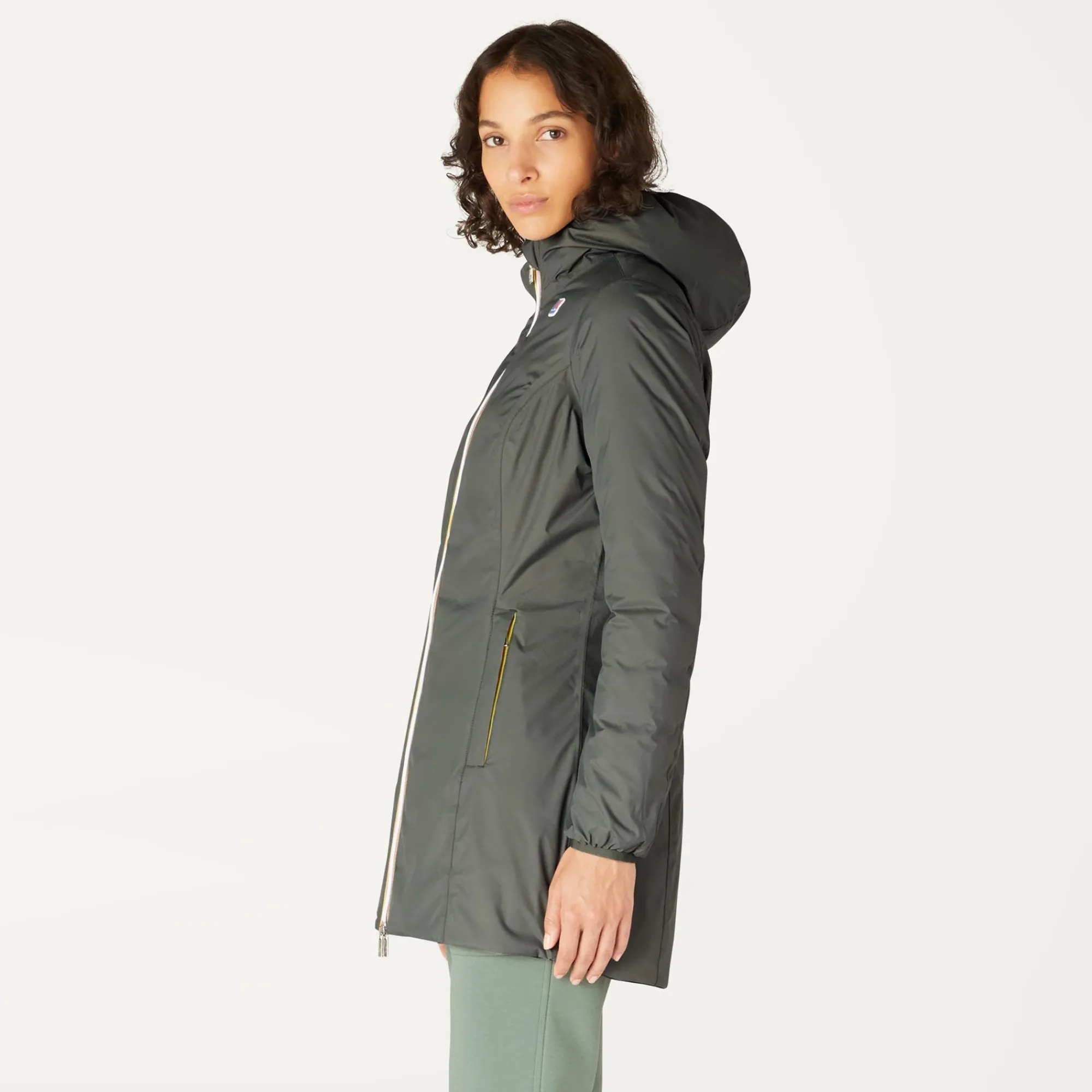 Discount K-Way DENISE THERMO PLUS.2 REVERSIBLE Greenblackish-blackpure