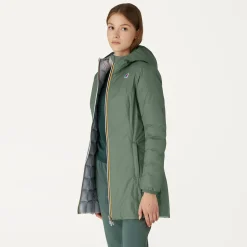 Sale K-Way DENISE THERMO PLUS.2 REVERSIBLE Greenlaurel-greylt