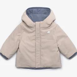 New K-Way E. JACK ST WARM REVERSIBLE Greyblueavio-beigegrey