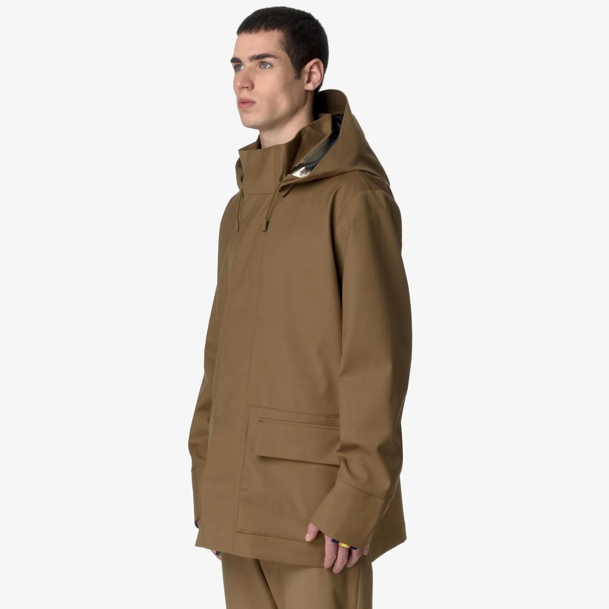 New K-Way ERHAL TECH WOOL BLEND Browncorda-bluedepth