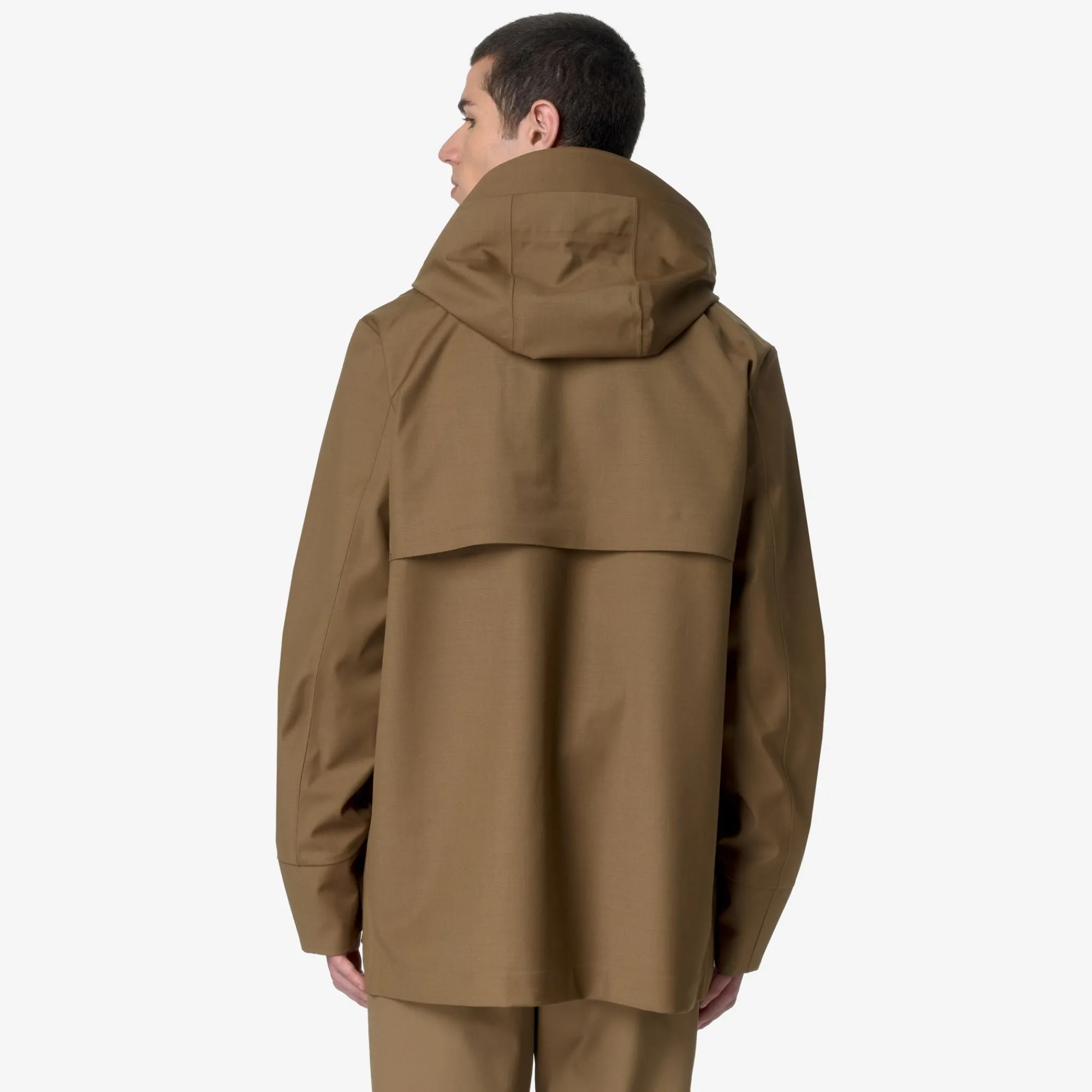 New K-Way ERHAL TECH WOOL BLEND Browncorda-bluedepth