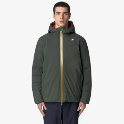 Hot K-Way JACK ST THERMO REVERSIBLE Greenblackish-redpompeian