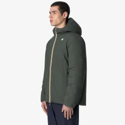 Hot K-Way JACK ST THERMO REVERSIBLE Greenblackish-redpompeian