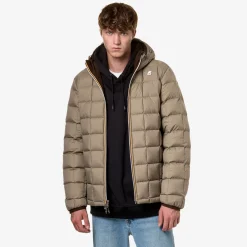 Discount K-Way JACK ST THERMO REVERSIBLE Brownm-beiget