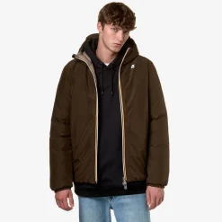 Discount K-Way JACK ST THERMO REVERSIBLE Brownm-beiget