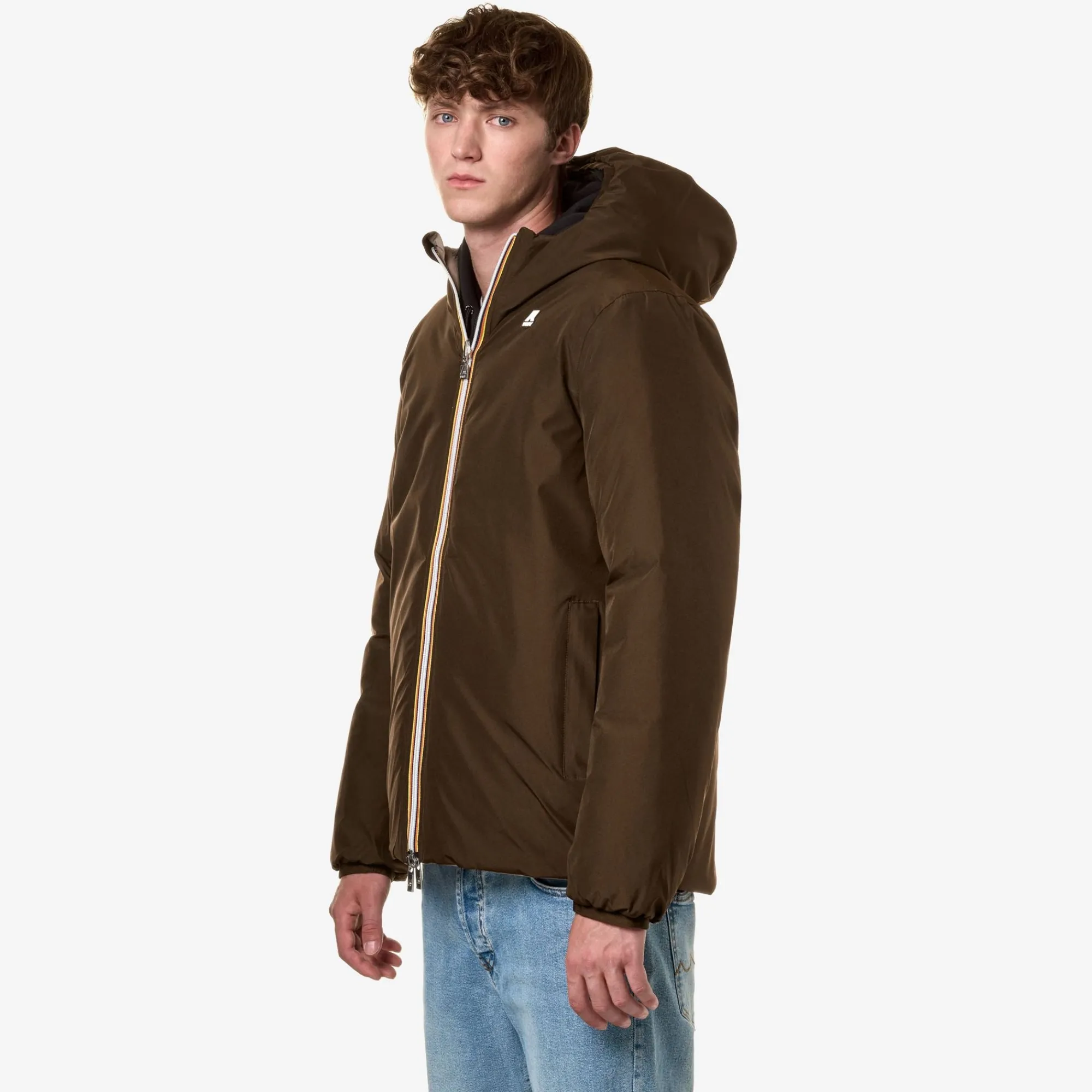 Discount K-Way JACK ST THERMO REVERSIBLE Brownm-beiget