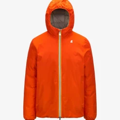 Discount K-Way JACK ST THERMO REVERSIBLE Orangep-beiget