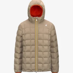 Discount K-Way JACK ST THERMO REVERSIBLE Orangep-beiget