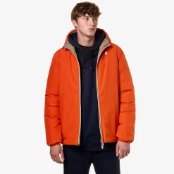 Discount K-Way JACK ST THERMO REVERSIBLE Orangep-beiget
