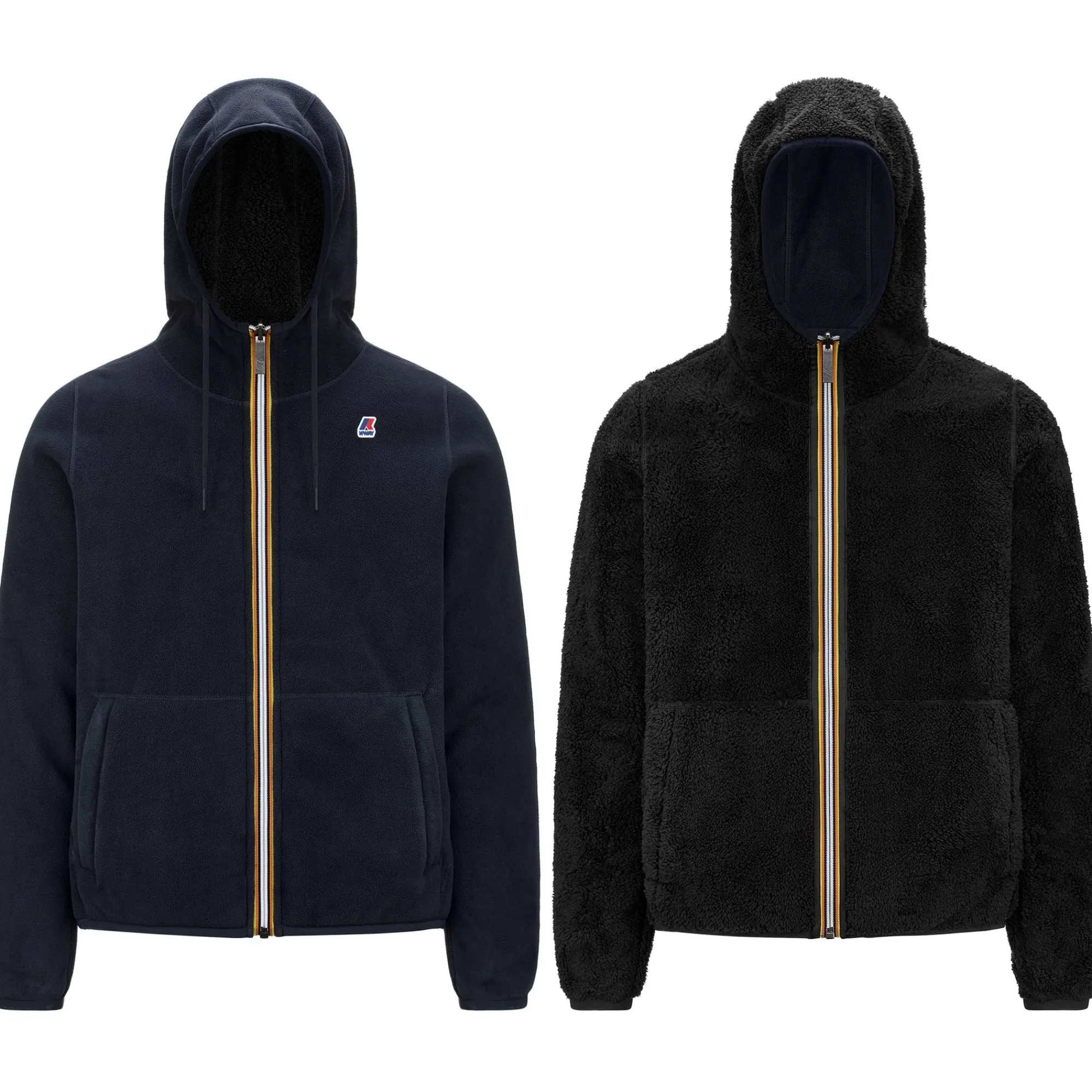 Outlet K-Way JACQUES POLAR REVERSIBLE Bluedepth-blackpure