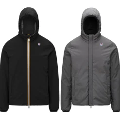 Outlet K-Way JACQUES WARM REVERSIBLE Blackpure-greysmoked