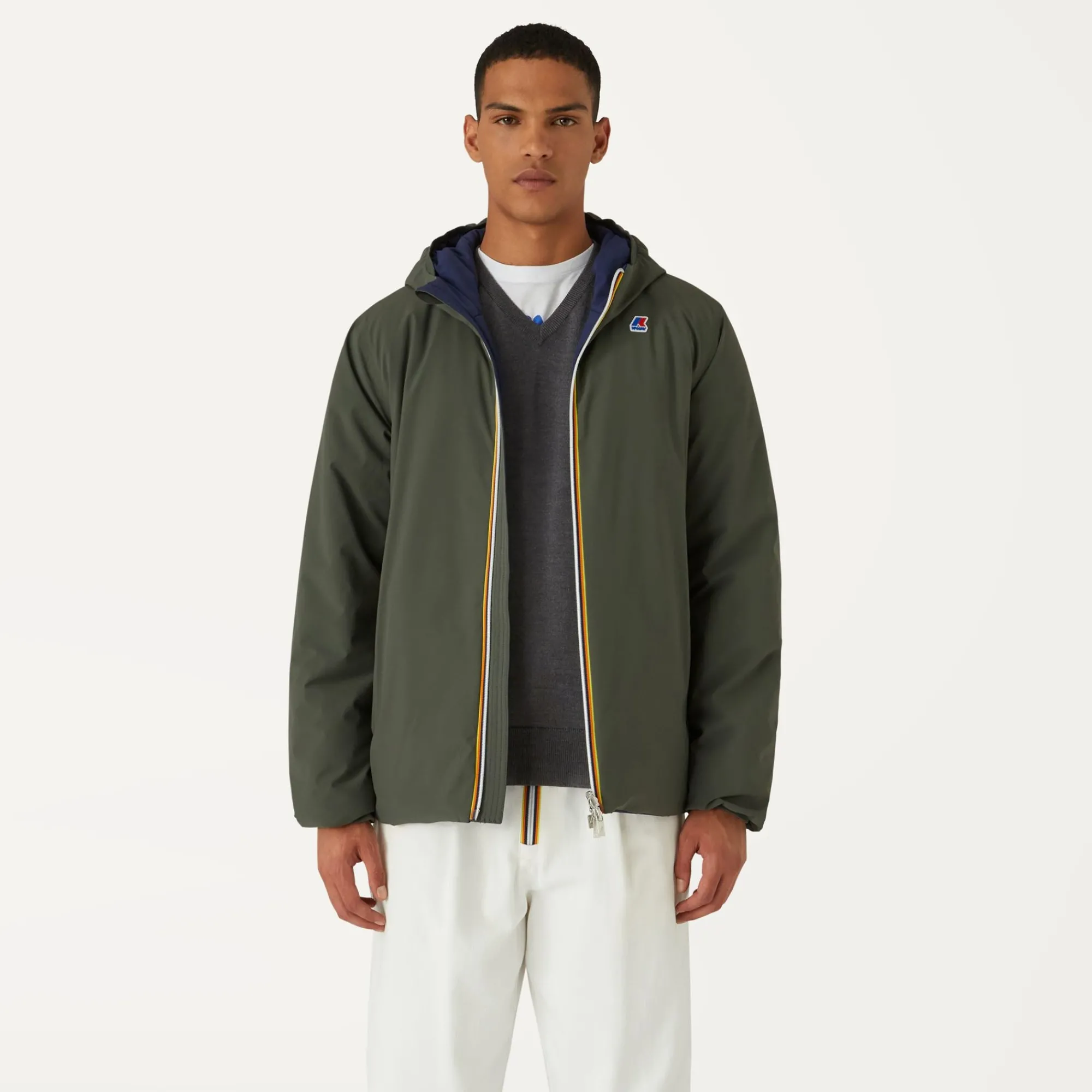 Sale K-Way JACQUES WARM REVERSIBLE Greenblackish-bluemedieval