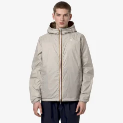 Outlet K-Way JAKE PLUS.2 REVERSIBLE Greenc-beigel