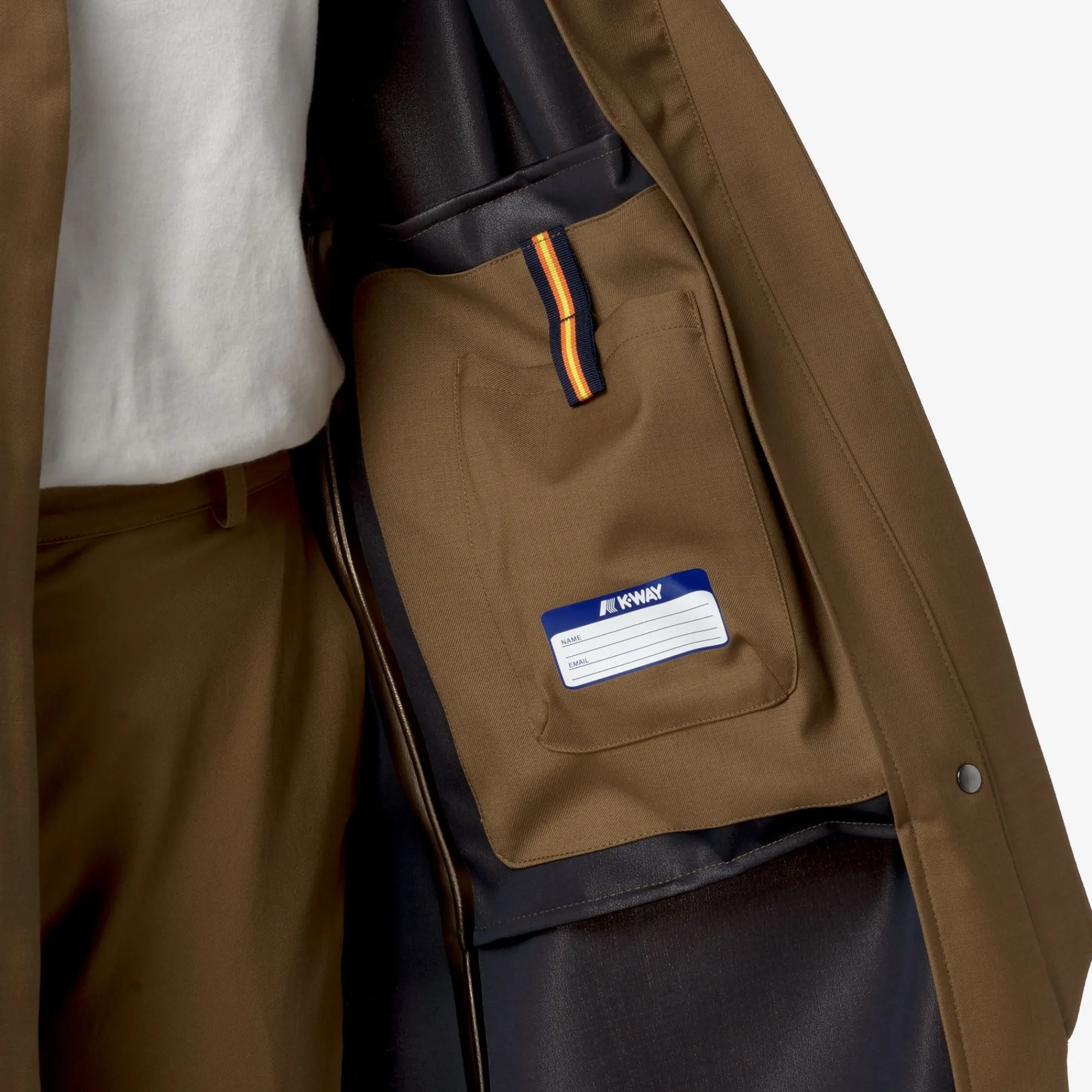 New K-Way JESEL TECH WOOL BLEND Browncorda-bluedepth