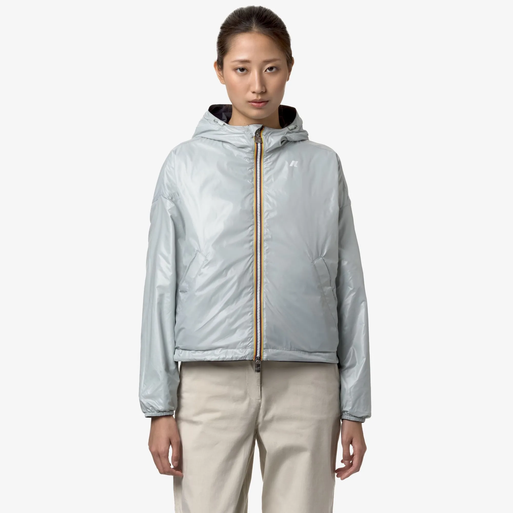 Discount K-Way LAURETTE PLUS.2 REVERSIBLE Blued-greys
