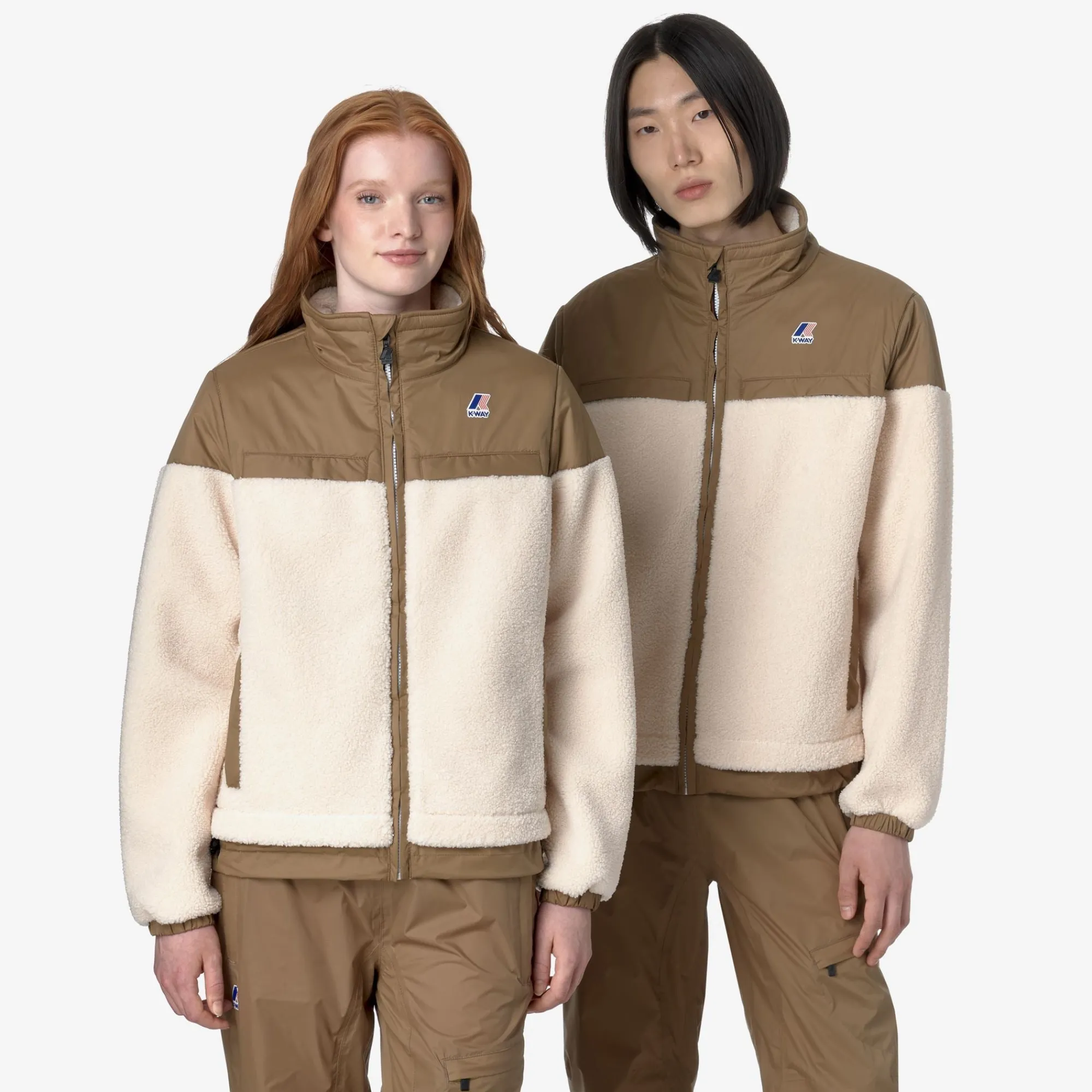 Discount K-Way LE VRAI 3.0 JILDE ORSETTO Ecru-browncorda