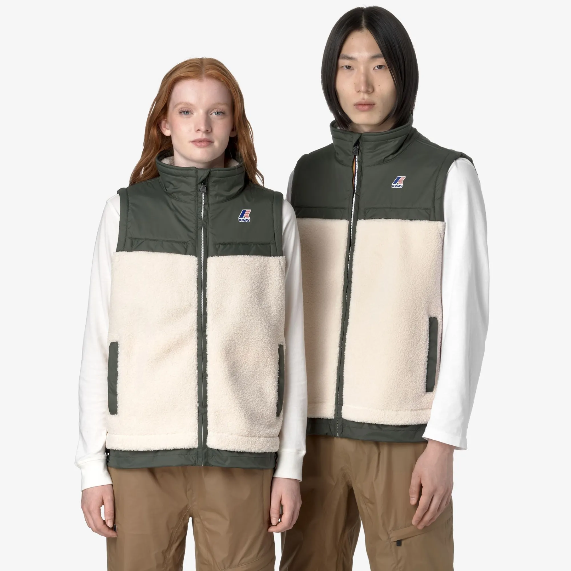 Sale K-Way LE VRAI 3.0 JILE ORSETTO Ecru-greenblackish