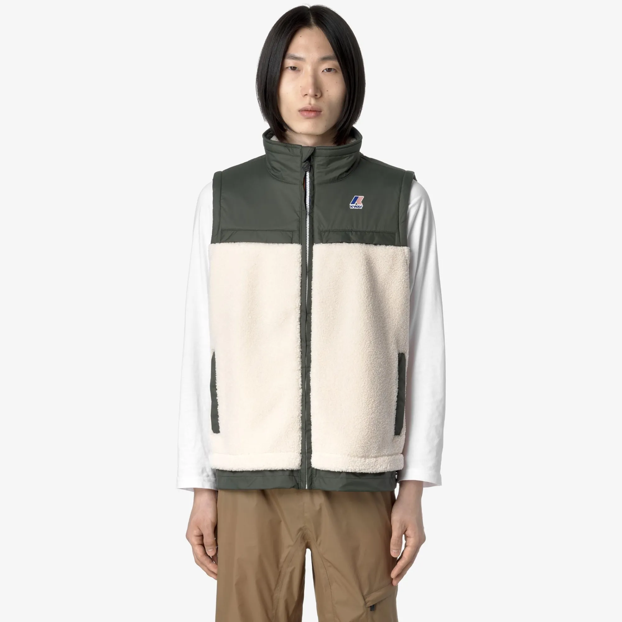 Sale K-Way LE VRAI 3.0 JILE ORSETTO Ecru-greenblackish