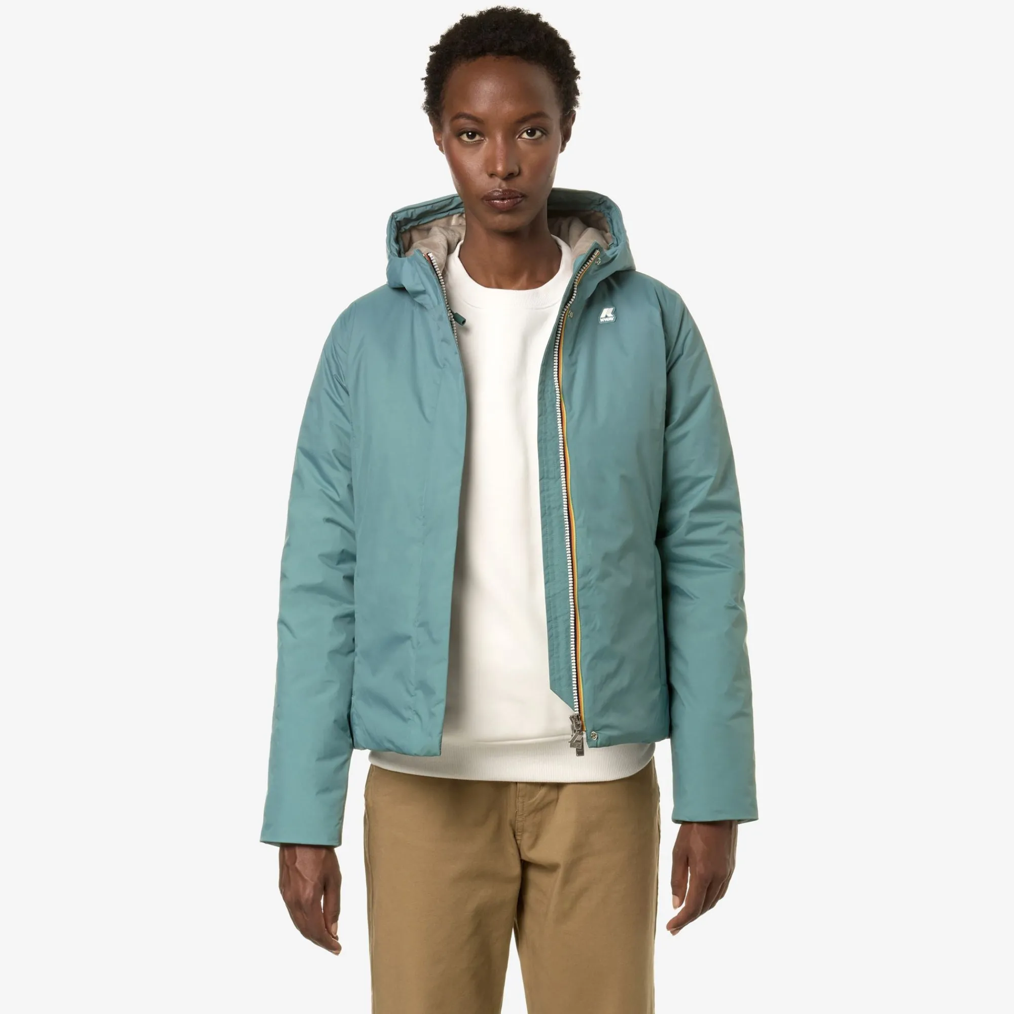 Sale K-Way LILY MICRO RIPSTOP MARMOTTA Greena-greyb