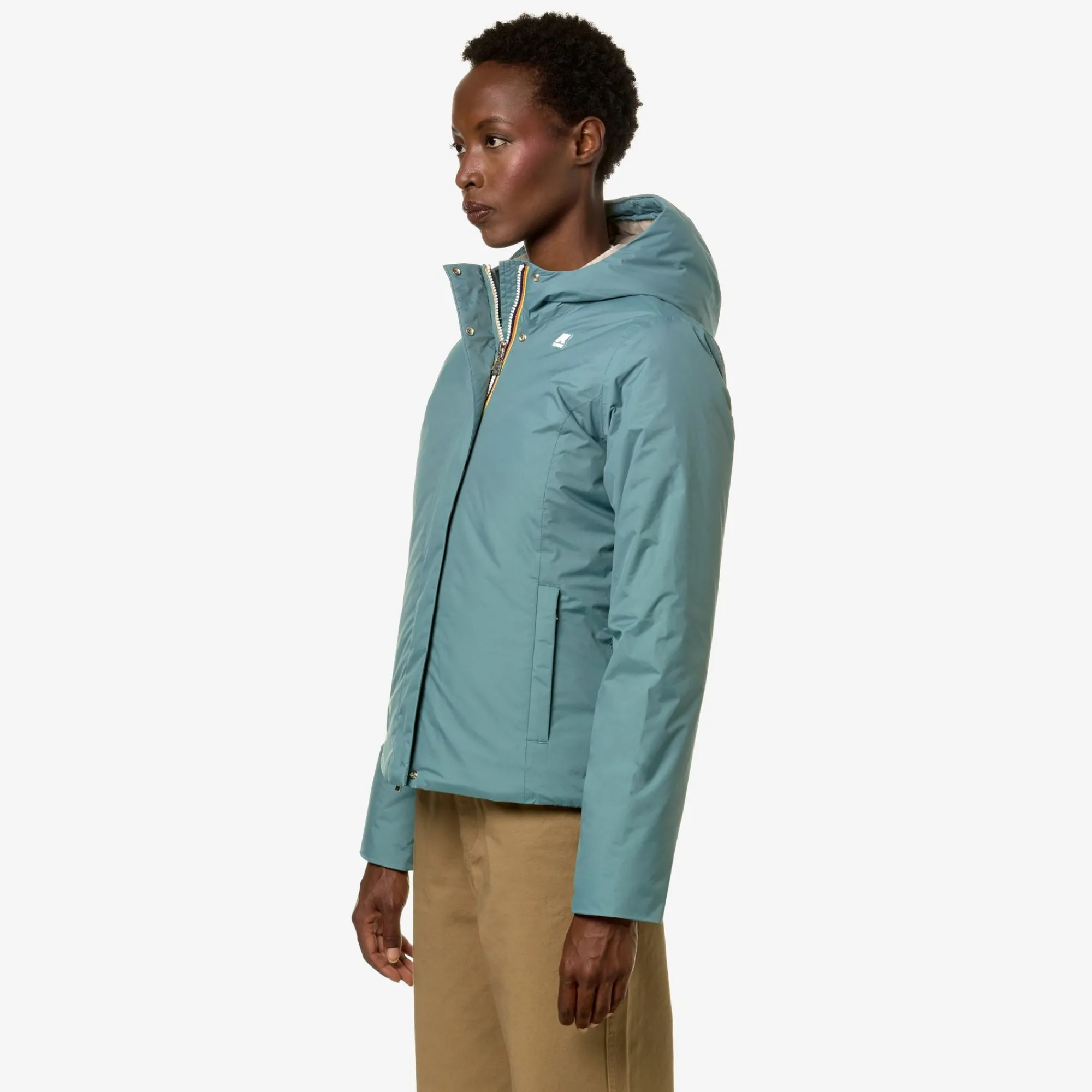 Sale K-Way LILY MICRO RIPSTOP MARMOTTA Greena-greyb