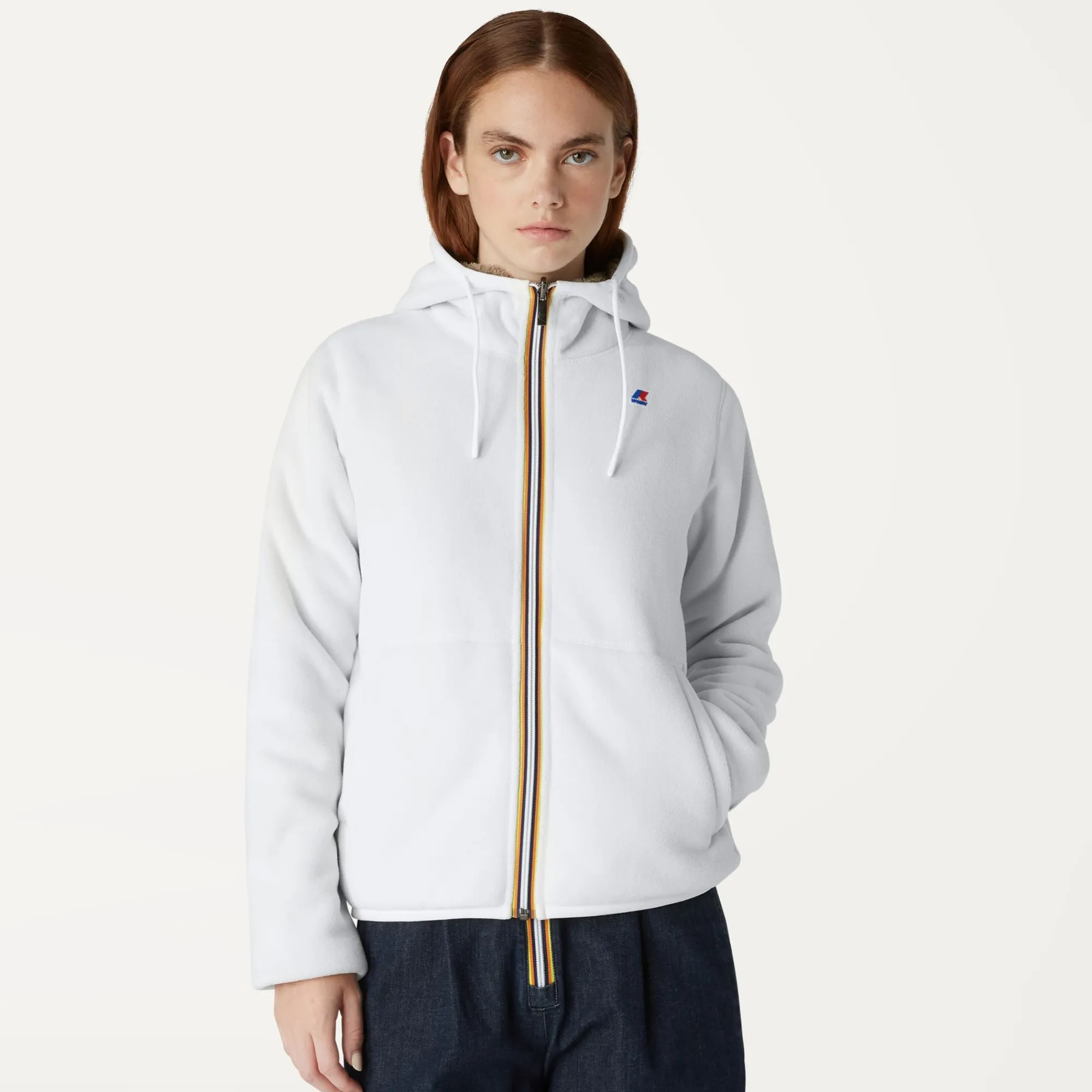 Best K-Way LILY POLAR REVERSIBLE Whitemilk-beigetaupe