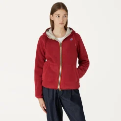 Outlet K-Way LILY POLAR REVERSIBLE Reddktomato-beigegrey