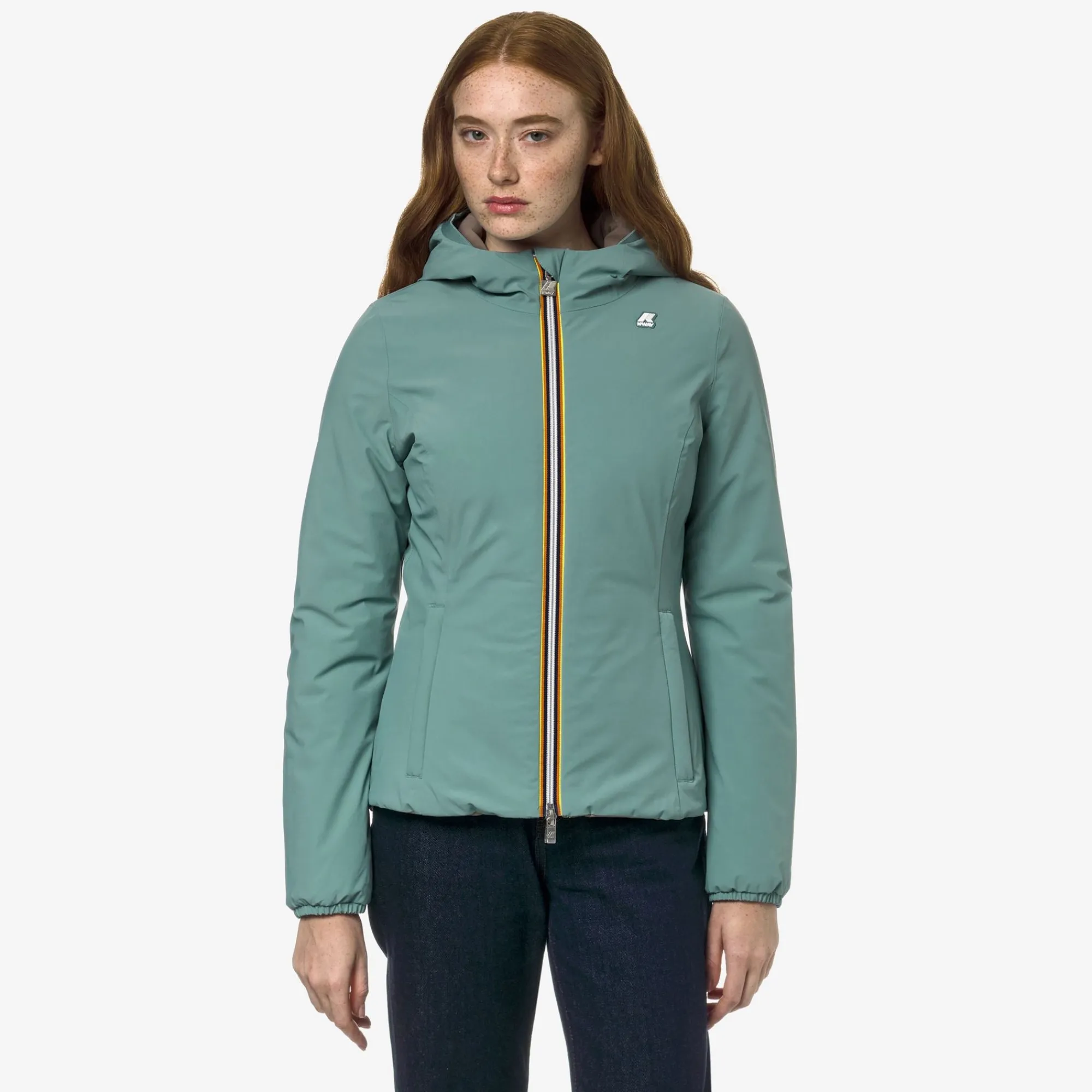 Sale K-Way LILY ST WARM REVERSIBLE Greena-beiget