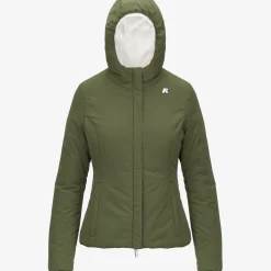 K-Way LILY ST WARM REVERSIBLE Whitegardenia-greencypress