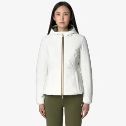 K-Way LILY ST WARM REVERSIBLE Whitegardenia-greencypress