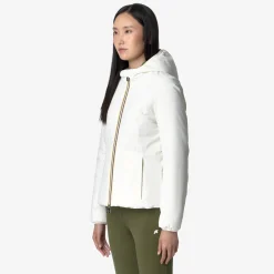 K-Way LILY ST WARM REVERSIBLE Whitegardenia-greencypress