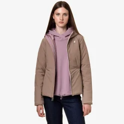 Clearance K-Way LILY ST WARM REVERSIBLE Violetd-beiget