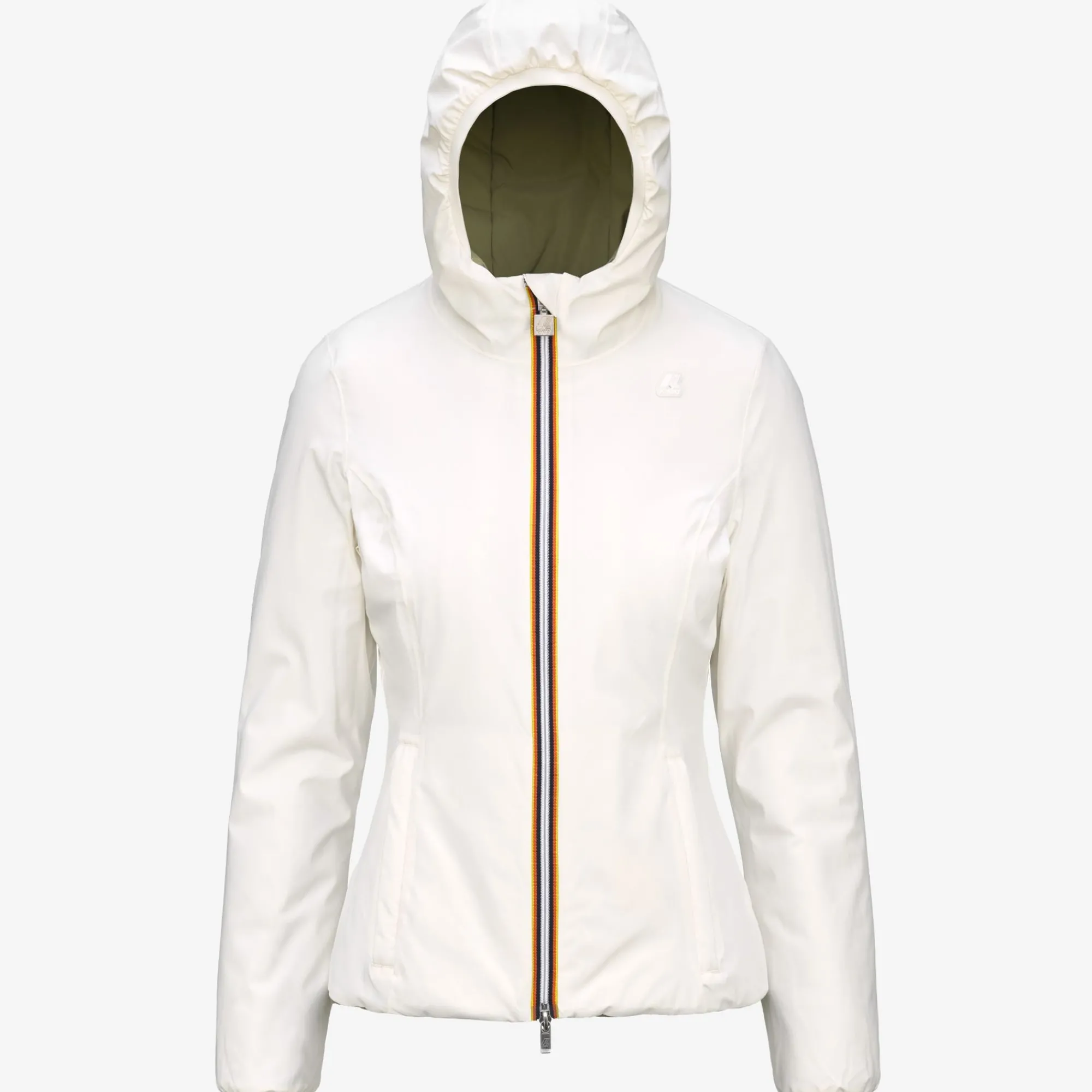 K-Way LILY ST WARM REVERSIBLE Whiteg-greens