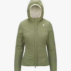 K-Way LILY ST WARM REVERSIBLE Whiteg-greens