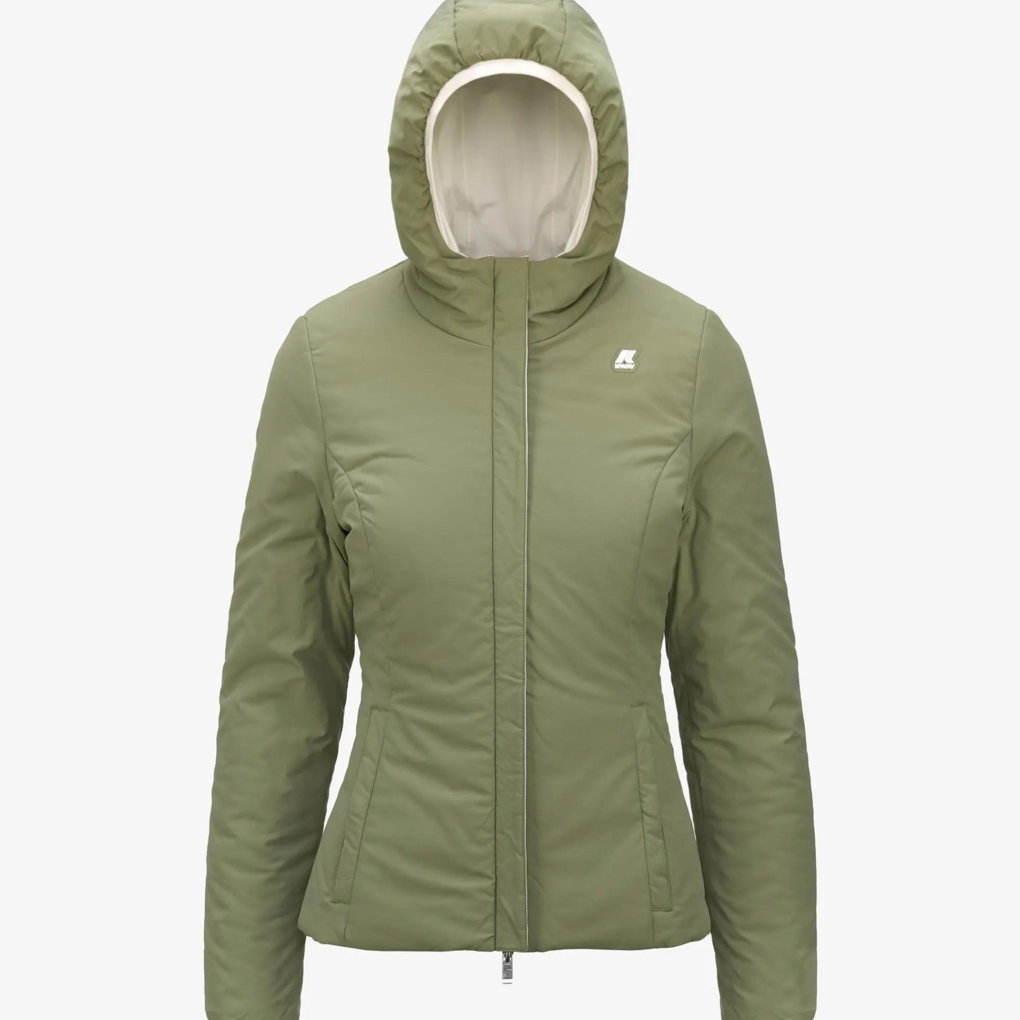 K-Way LILY ST WARM REVERSIBLE Whiteg-greens