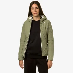 K-Way LILY ST WARM REVERSIBLE Whiteg-greens