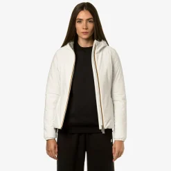 K-Way LILY ST WARM REVERSIBLE Whiteg-greens