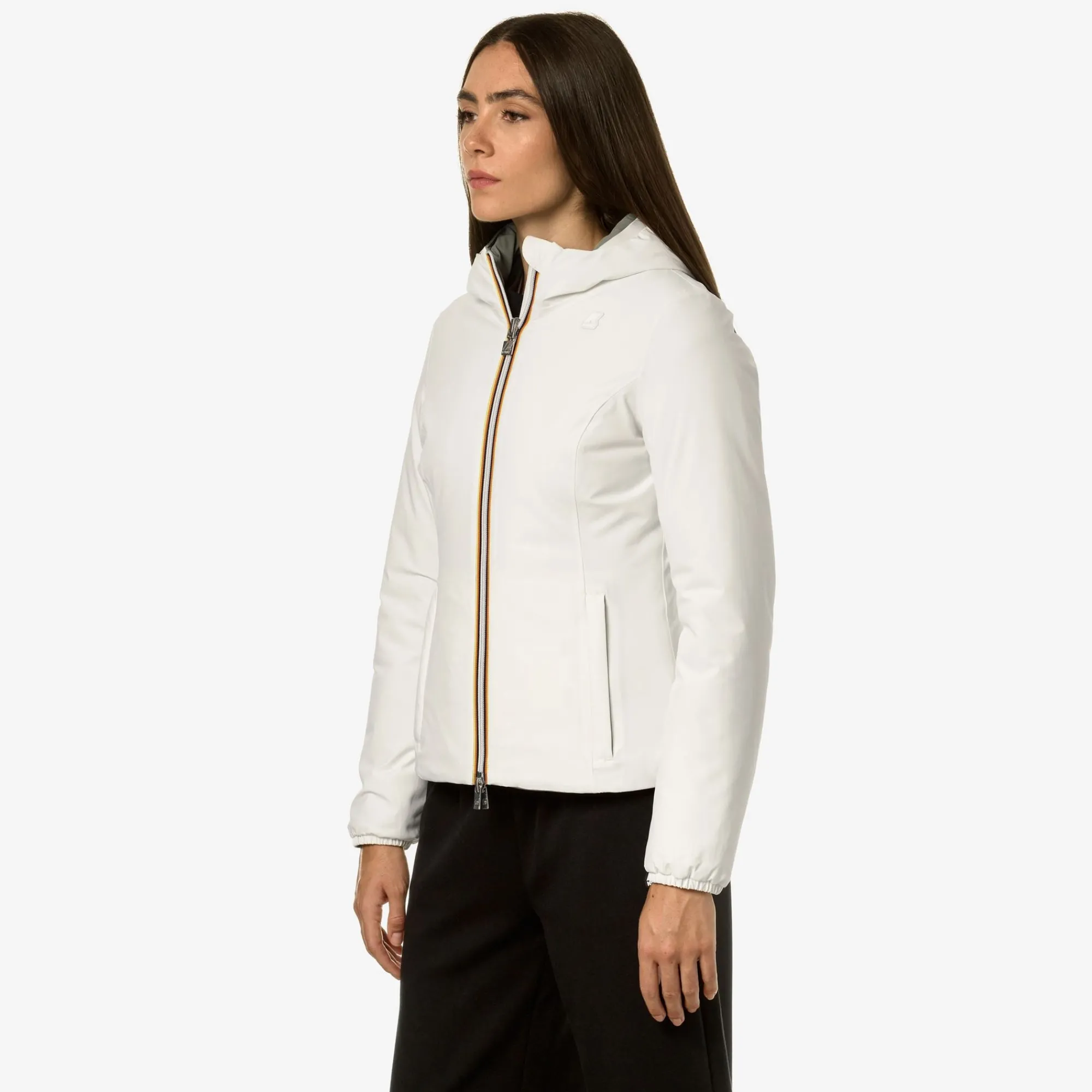 K-Way LILY ST WARM REVERSIBLE Whiteg-greens