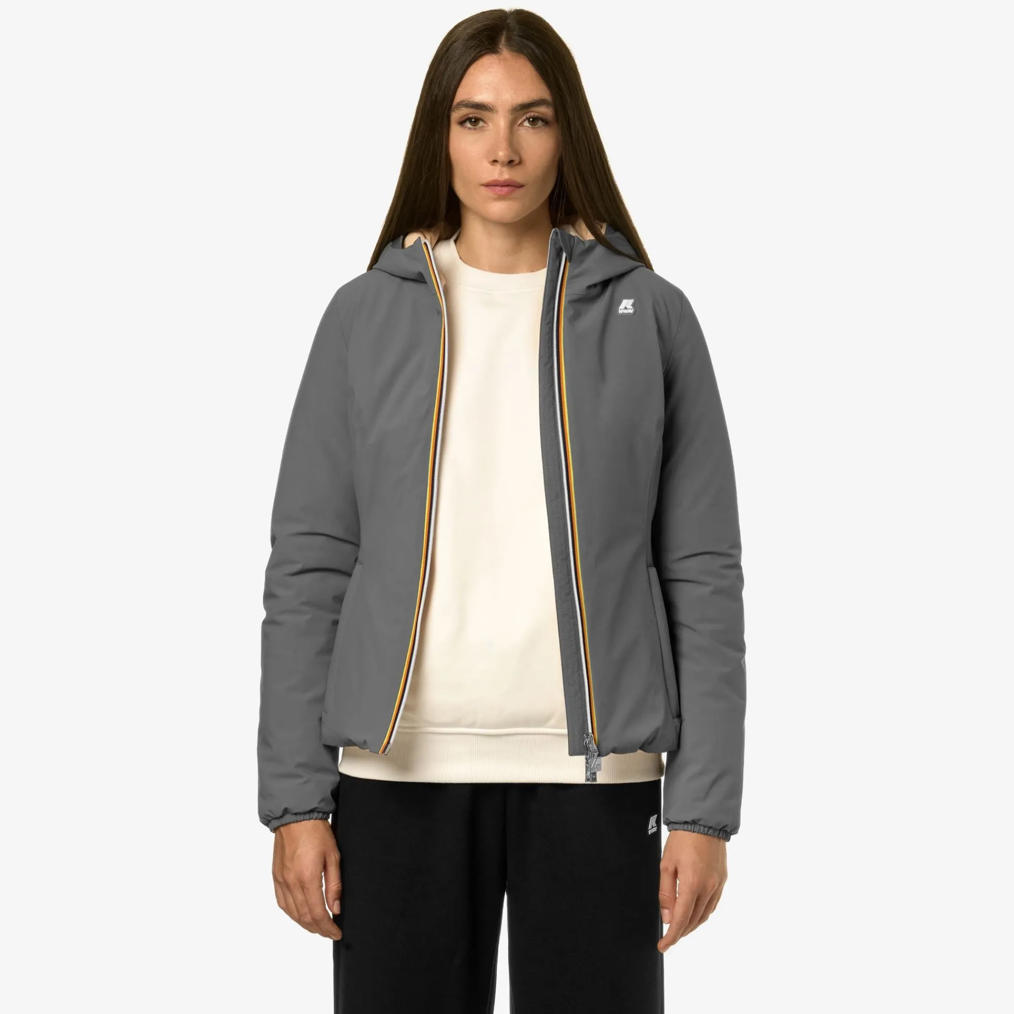Sale K-Way LILY ST WARM REVERSIBLE Greym-pinka