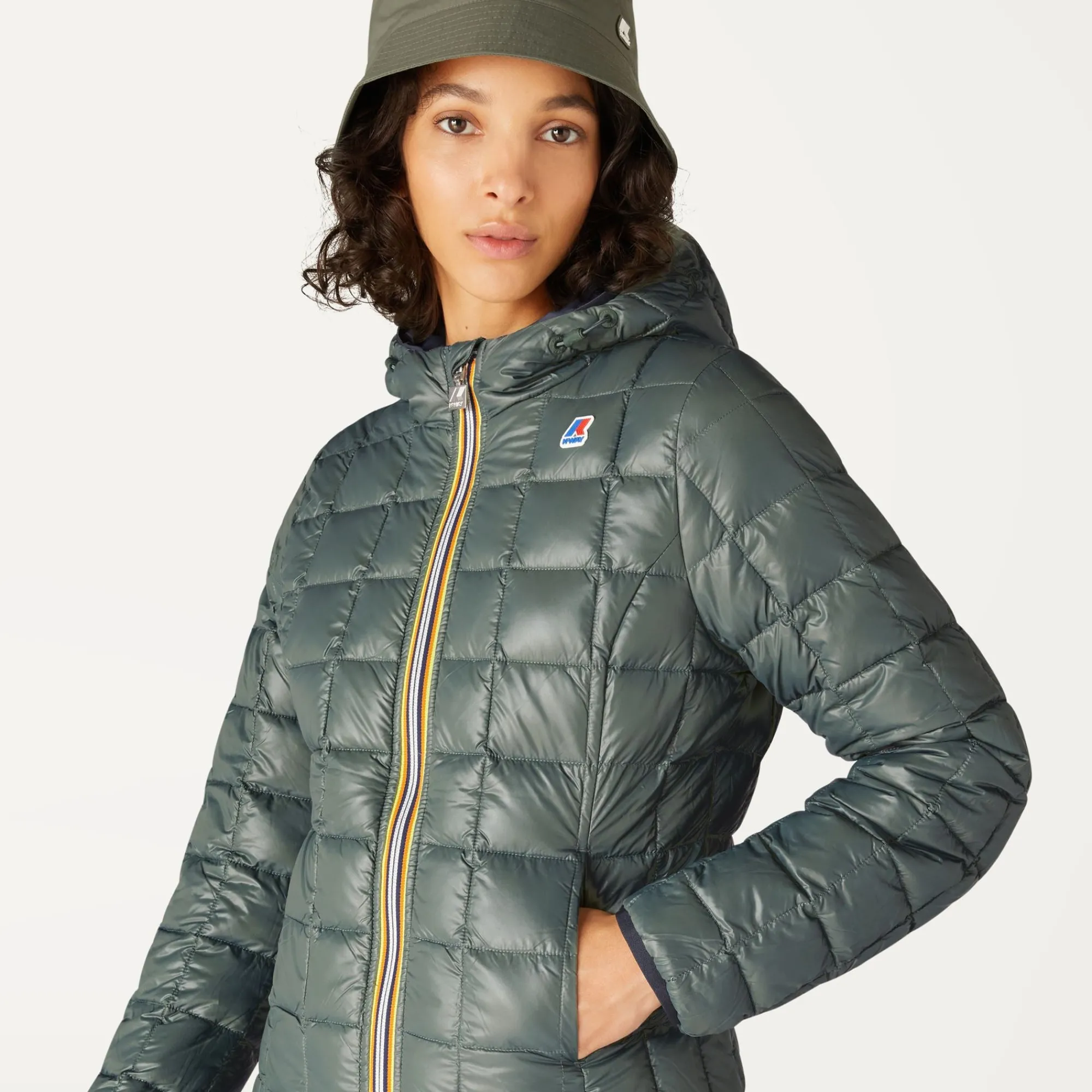 Sale K-Way LILY THERMO PLUS.2 REVERSIBLE Bluedepth-greenlaurel