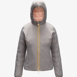 New K-Way LILY THERMO PLUS.2 REVERSIBLE Greymdsteel-pinkdafne