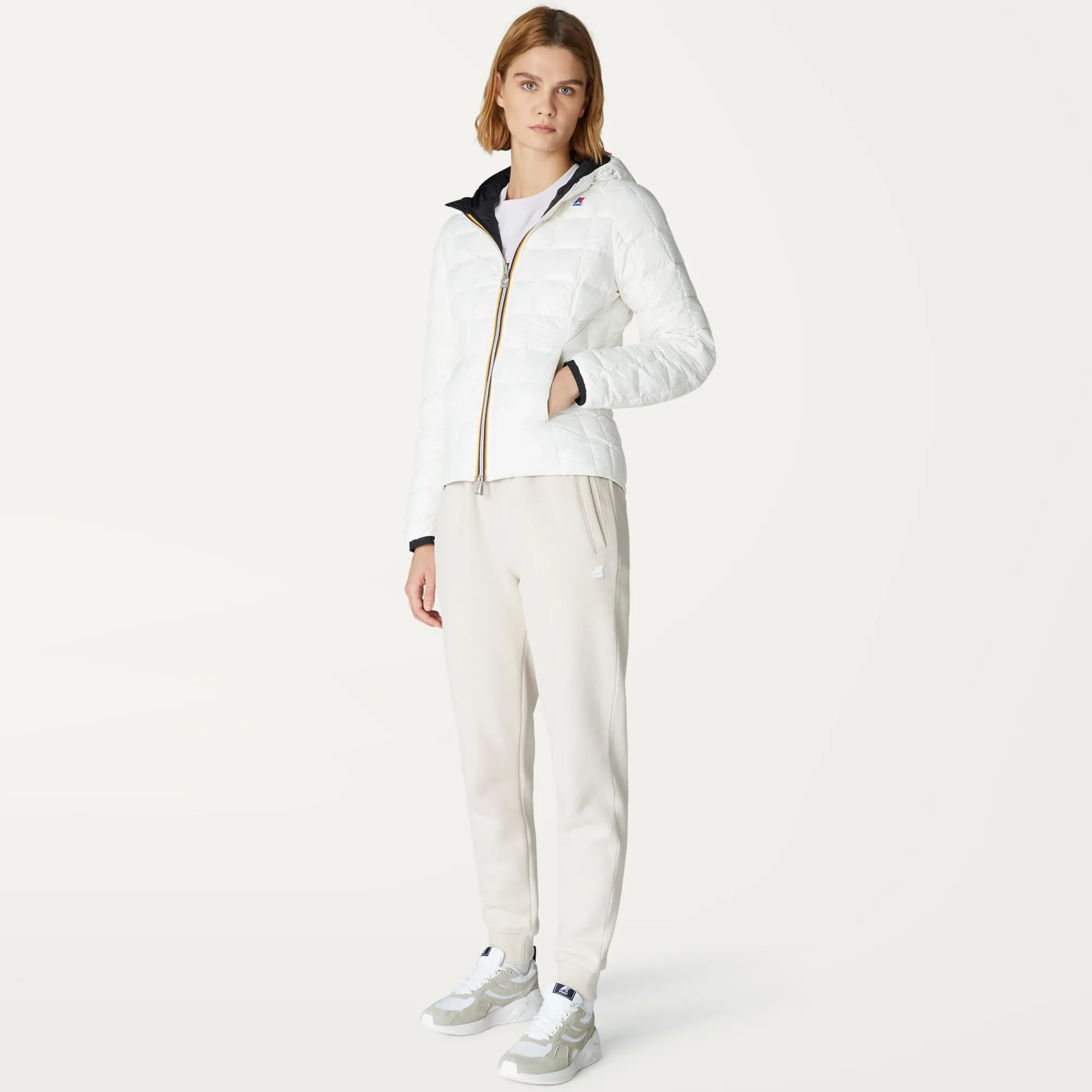 New K-Way LILY THERMO PLUS.2 REVERSIBLE Blackpure-whitemilk