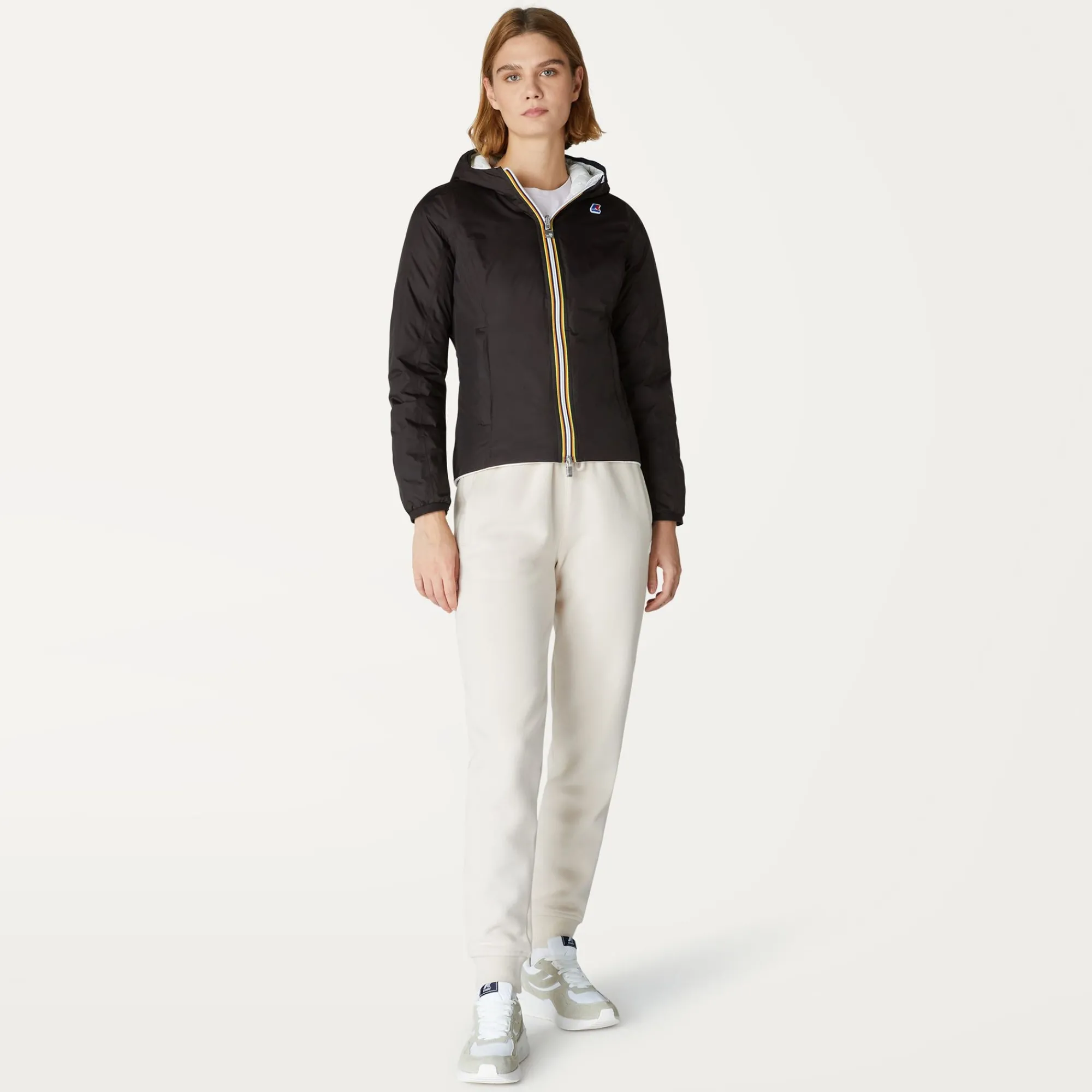New K-Way LILY THERMO PLUS.2 REVERSIBLE Blackpure-whitemilk