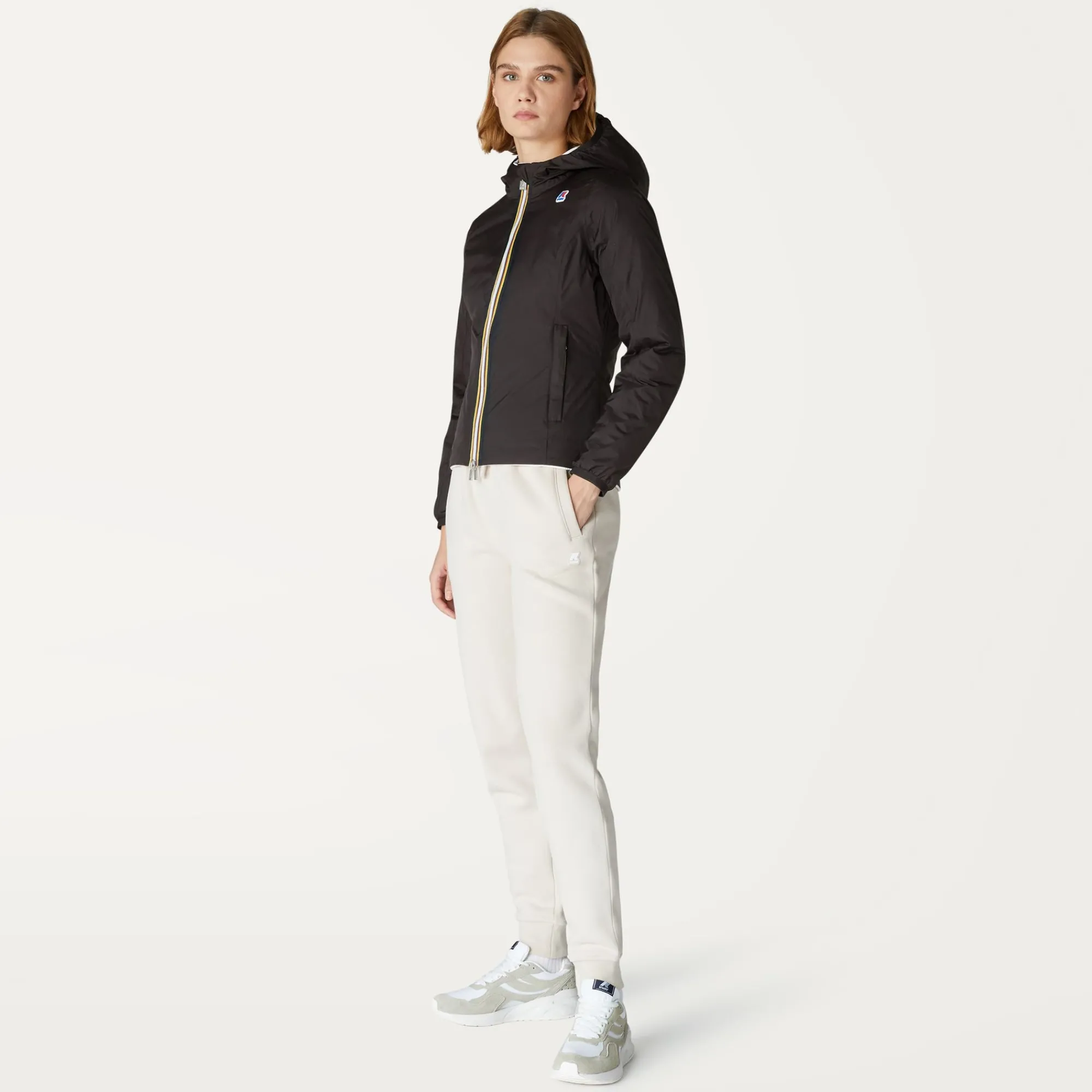 New K-Way LILY THERMO PLUS.2 REVERSIBLE Blackpure-whitemilk